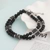 2023 Men's Fashion: European & American Black Onyx and Volcanic Tiger Stone Necklace