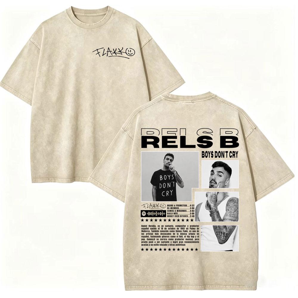 Vintage Washed Rapper Rels B Album Merch Tshirts Men Women Hip Hop Fashion Short Sleeve T Shirt Summer Casual Cotton Tshirts