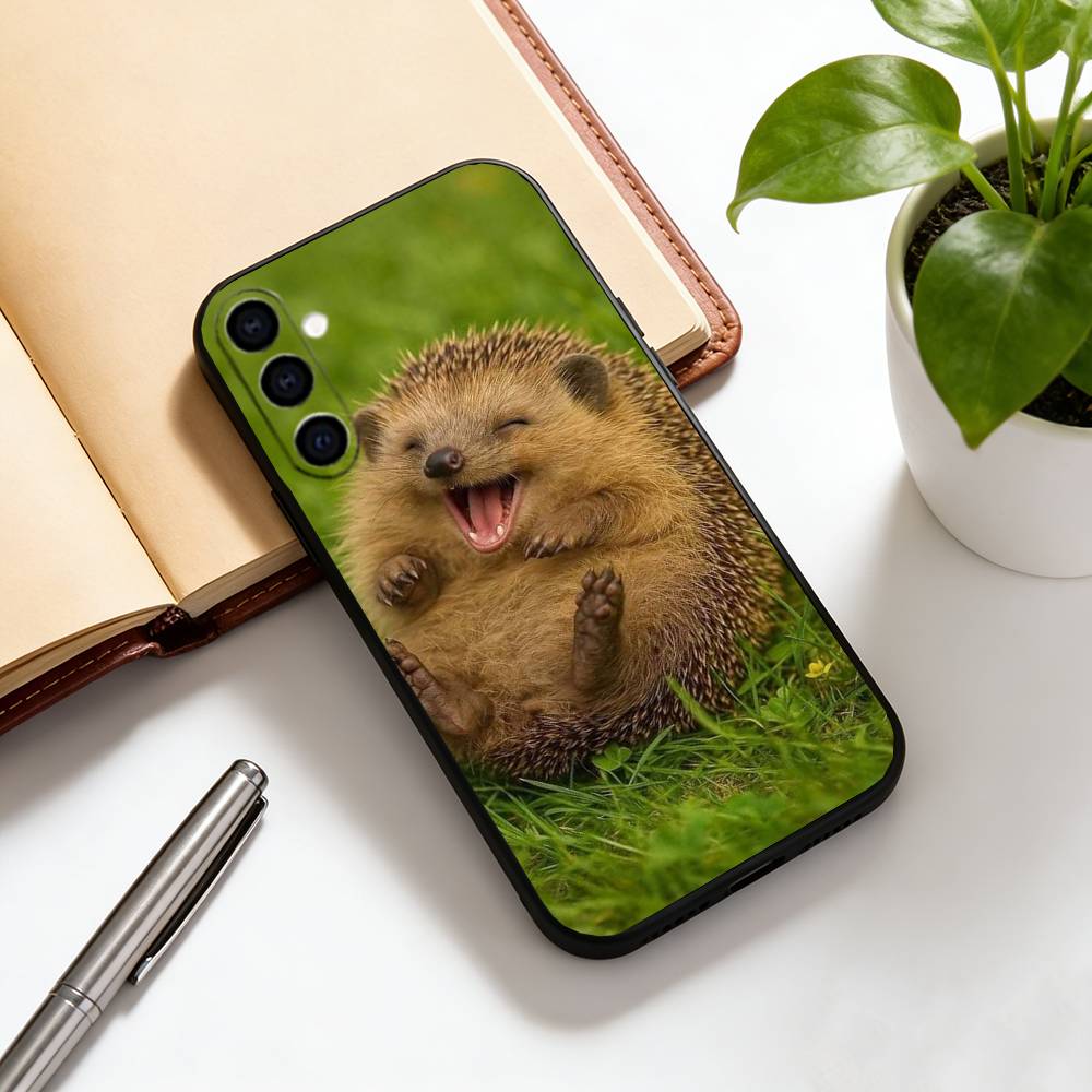 Cute hedgehog Phone Case For Samsung Galaxy A73,A72,A71,A70,A53,A52,A51,Others Soft Black Cover