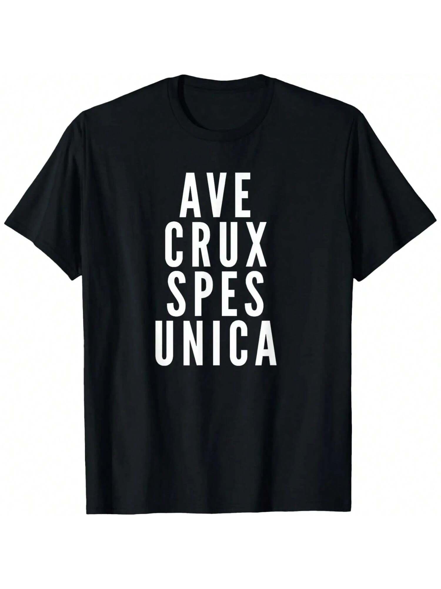 Ave Crux Spes Unica Латинский девиз Католический Святой Крест Футболка S разноцветный