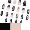 Black Gradient Plum Blossom Nail Pieces - Short Ballet, Detachable, New Chinese Style, Wearable