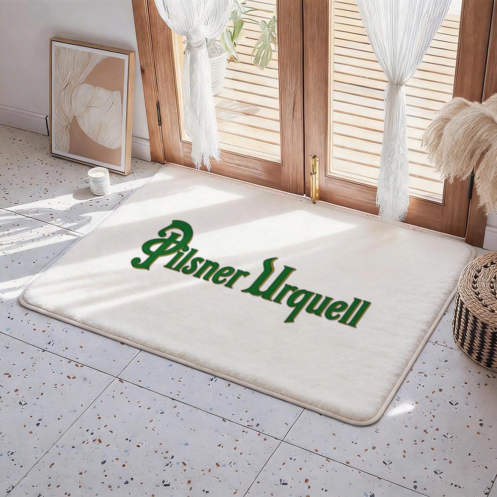 Dywanik podłogowy P-Pilsner Urquell Eco - Flanelowy wycieraczka antypoślizgowa bezwonny dywanik podłogowy do wnętrz miękki krótki plusz dywanik domowy