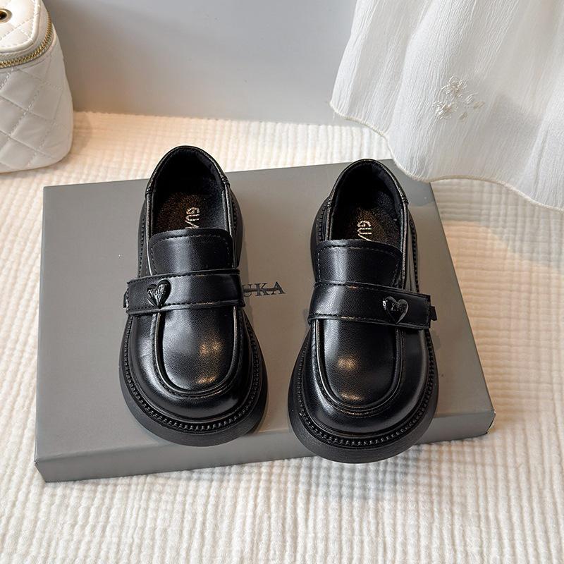 Girls Princess Black Leather Loafers - Soft Sole Dance and Performance Shoes Size 29 чёрный