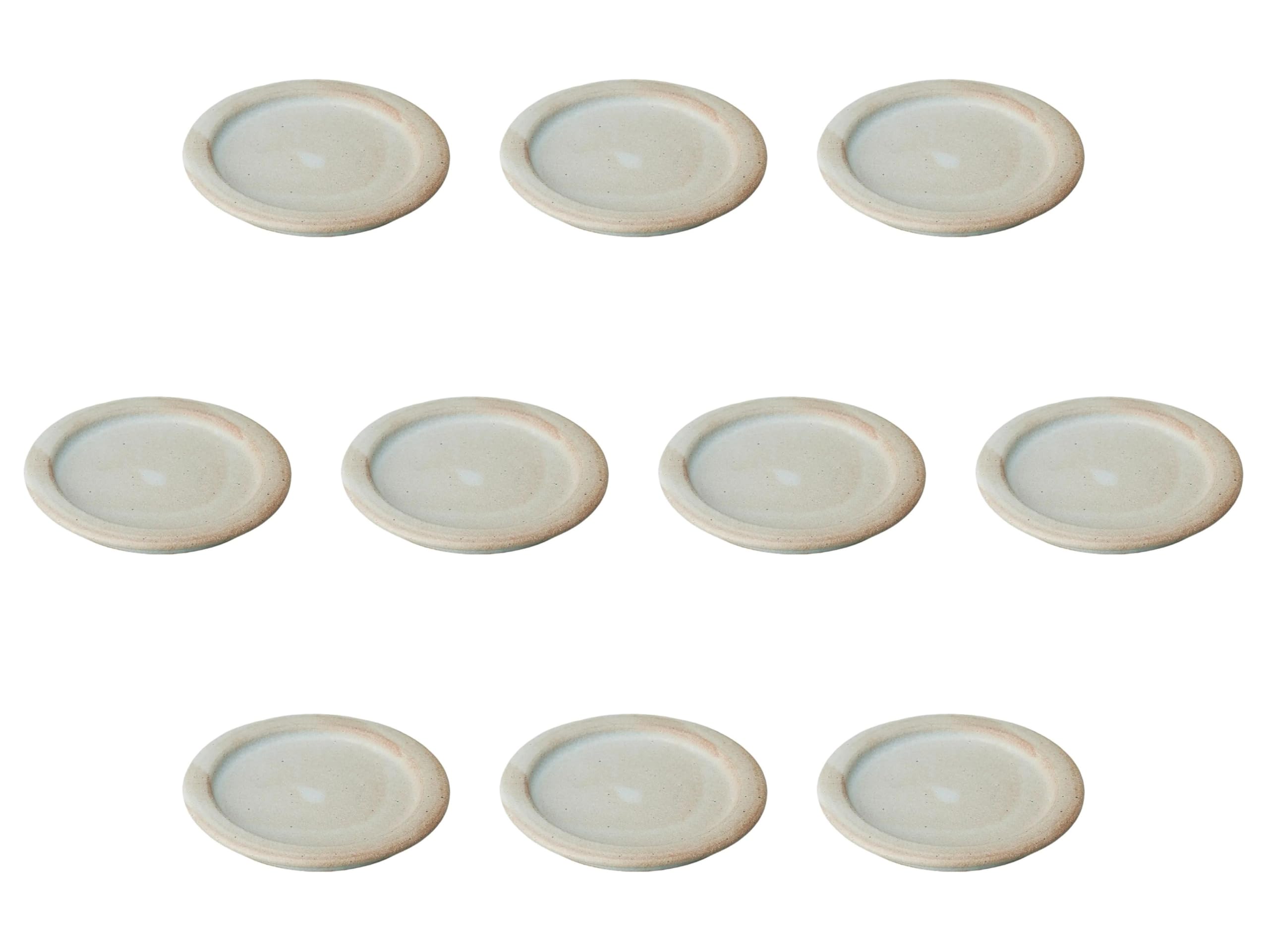 

Set of 10 CORON Gray Round Rim Plates x Soup Cups by Setomonohonpo [12.4 1.5 cm] серый