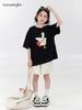 You Jia Meng Girls' Pure Cotton Short-Sleeve Summer T-Shirt - Stylish & Fashionable Print