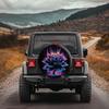 Mystical Neon Lotus Spare Tire Cover Durable Polyester Protector for SUV Off Road
