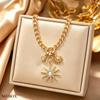 A Stainless Steel Jewelry Piece, a Star-shaped Pendant Necklace for Women, with a Creative Design That Is Simple, Stylish, Retro, Casual, and Trendy.