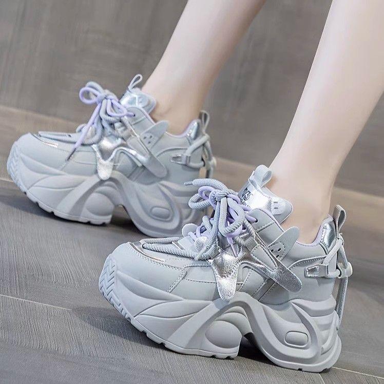 Νέα ανοιξιάτικα και φθινοπωρινά γυναικεία παπούτσια πλατφόρμας με ψηλό τακούνι, dad shoes, εσωτερική αύξηση ύψους, σούπερ μαλακά dad shoes, για φαρδιά πόδια, αθλητικά casual παπούτσια