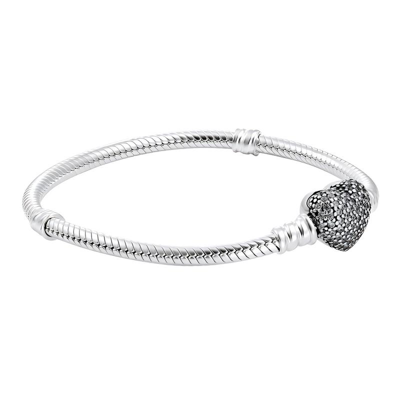 Pandora Moments Brilliant Love and Snake 925 Silver Bracelet Women's Silver 590727CZ