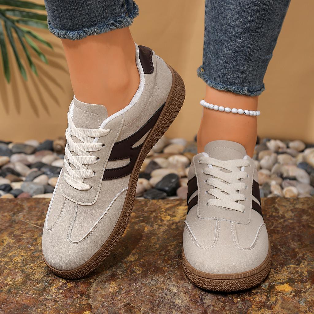 Neue modische Damenschuhe Bequeme Sportschuhe Frühling und Herbst Große Größe Lässige flache weiße Schuhe für Damen