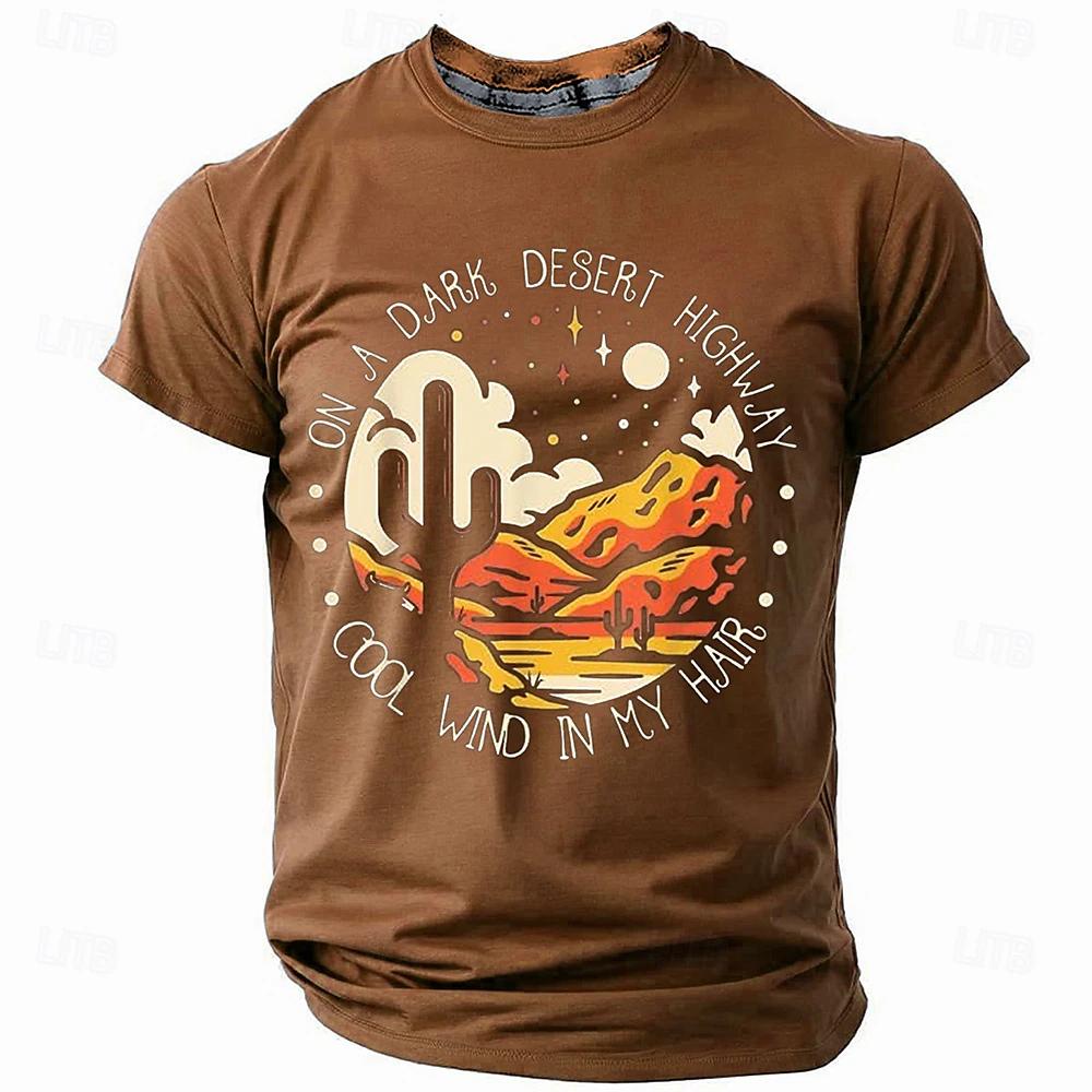 Herren T-Shirt Grafikdruck Lässig Kurzarm Vintage Tee Männlich Übergröße Kleidung Street Fashion Rundhals Pullover Sweatshirt