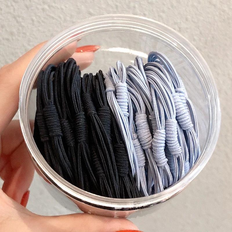 Women's Colorful Hairband Elastic Band 20 Pieces Korean High Elasticity Durable Hair Ring Simple Elegant Rope Hair Decoration