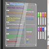 Acrylic Meal Planner Magnetic Menu Board for Kitchen Fridge w/Markers, Clear Weekly Calendar Planning Board Noteboard Refrigerator Dry Erase Board to