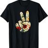 Camiseta com Silhueta Elegante Flores Silvestres Floral Símbolo da Paz Mão(69)