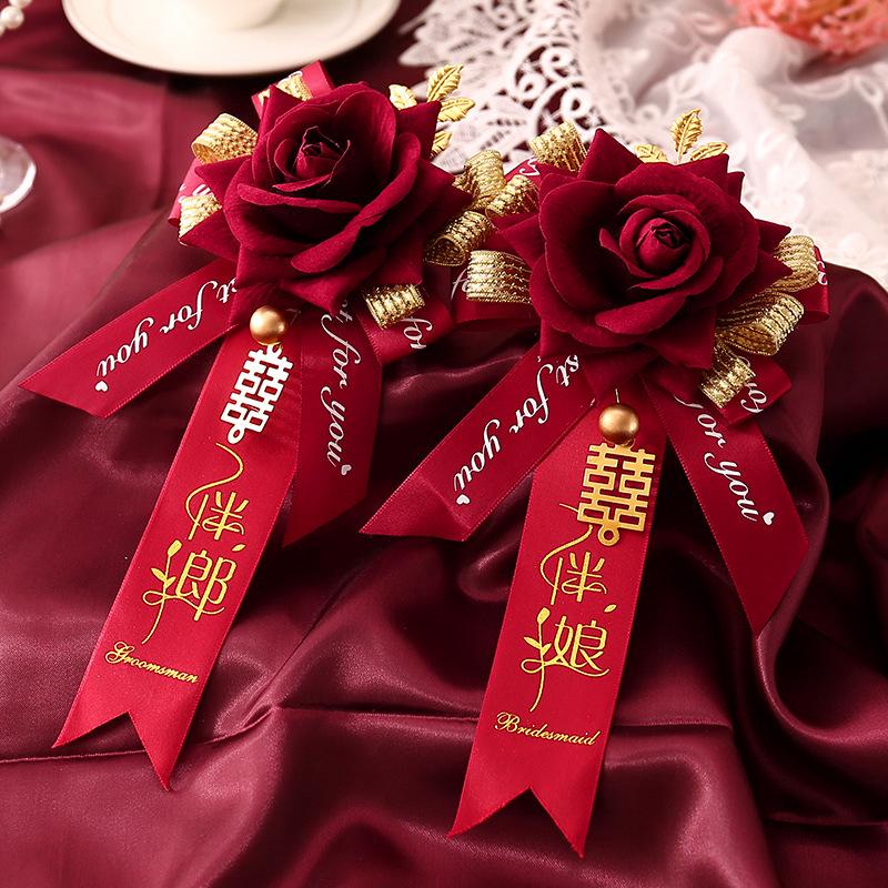 Premium Wedding Boutonniere Set for Groomsmen, Brides, and Groom - Creative Artificial Lapel Flowers and Pins for Bridesmaids.