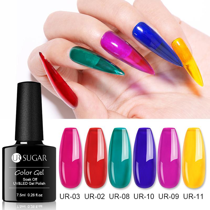 

UR SUGAR 7,5 мл Зеркальный титановый гель-лак для ногтей Красный Фиолетовый Цветной гель для ногтей