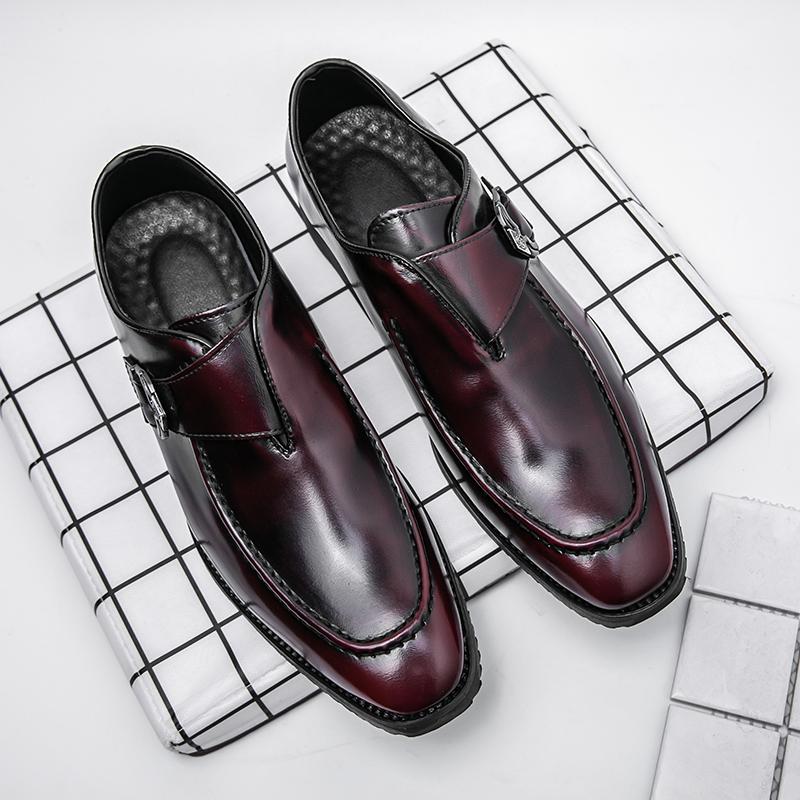 Fashion New Luxury Designer Charm Dress Leather Monk Strap Shoes For Men Formal Wedding Prom Dress Homecoming Sapatos Tenis Masculino