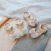 Girls Sandals Sweet Lace Bows Kids Princess Dance Shoes Peep Top Sandals 2025 Summer New Children Dress Shoes for Wedding Party