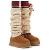 13 MARCA x UGG Wysokie Zimowe Buty do Kolan Damskie Brązowe FR24D1583