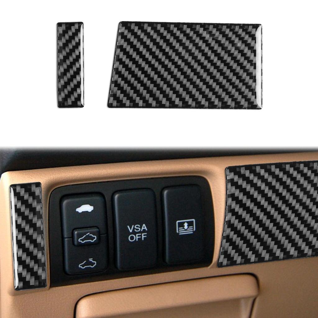 Carbon Fiber Interior Parts for Honda Accord 03-07: Steering Wheel, Window Lifters, Center Console, and Instrument Panel.