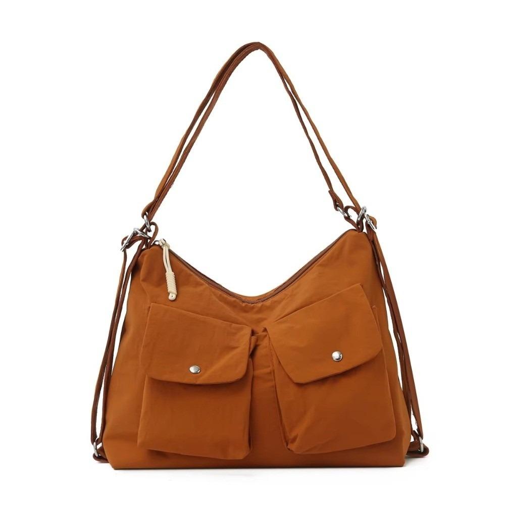 

Мужская наплечная сумка с несколькими карманами, холщовый рюкзак большой вместимости, повседневная нейлоновая сумка через плечо, для ежедневного использования оранжевый