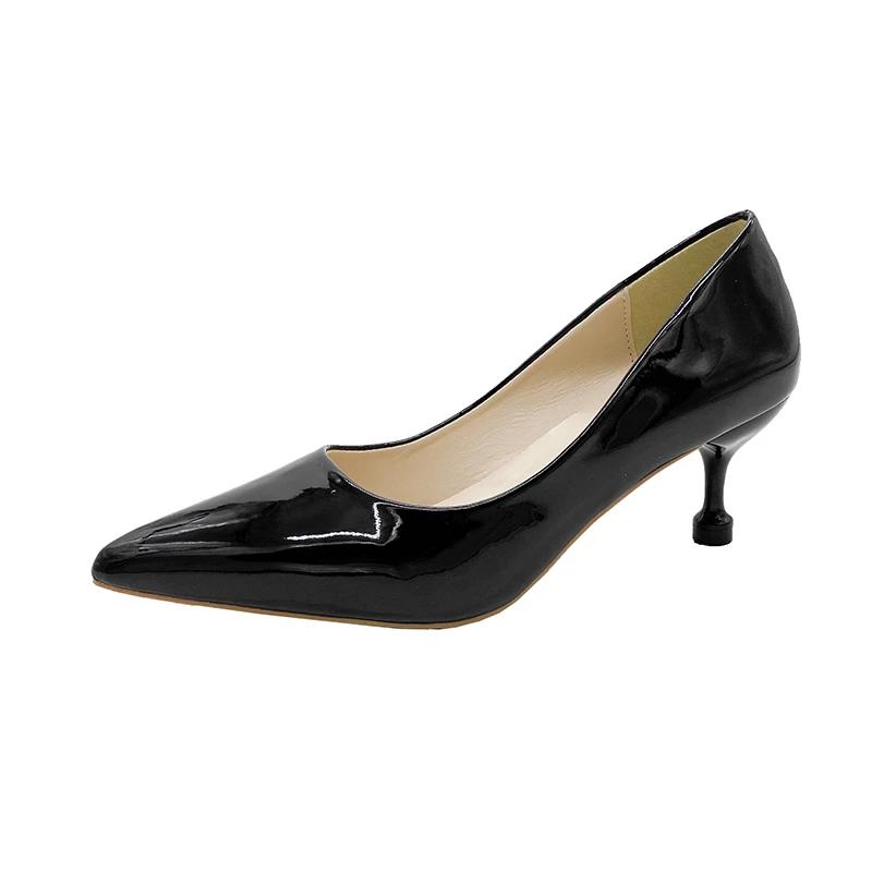 Fashion New Solid Color Pumps Women High Heel Shoes Female Fashion Patent Leather Sexy Pointed Toe Thin Heel Wedding Shoes