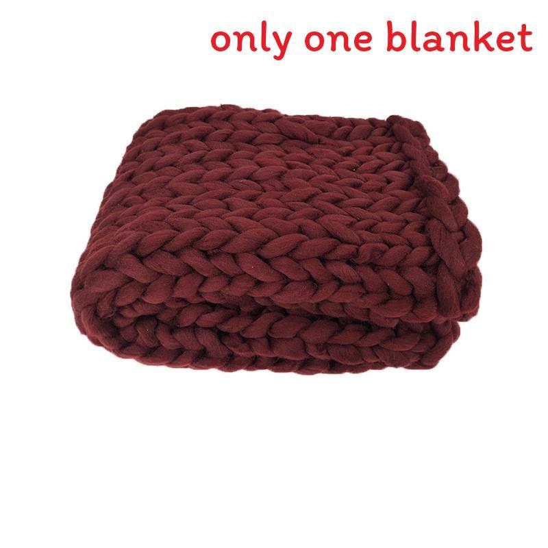 Bearaby Weaving Ultra Coarse Blanket With Solid Color Design For Household Daily
