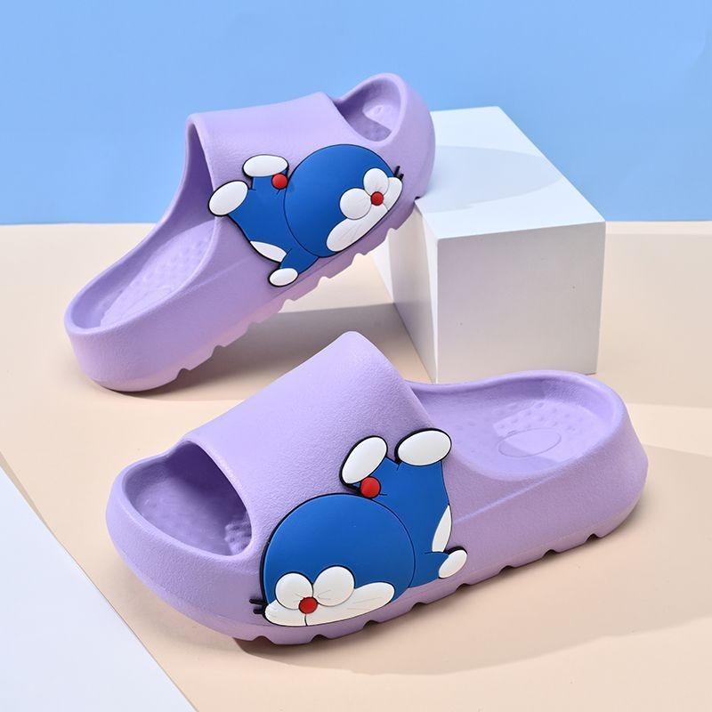 

Мультяшные забавные тапочки Дораэмон для мальчиков и девочек Легкие Нескользящие Мягкие Удобные Purple,4041