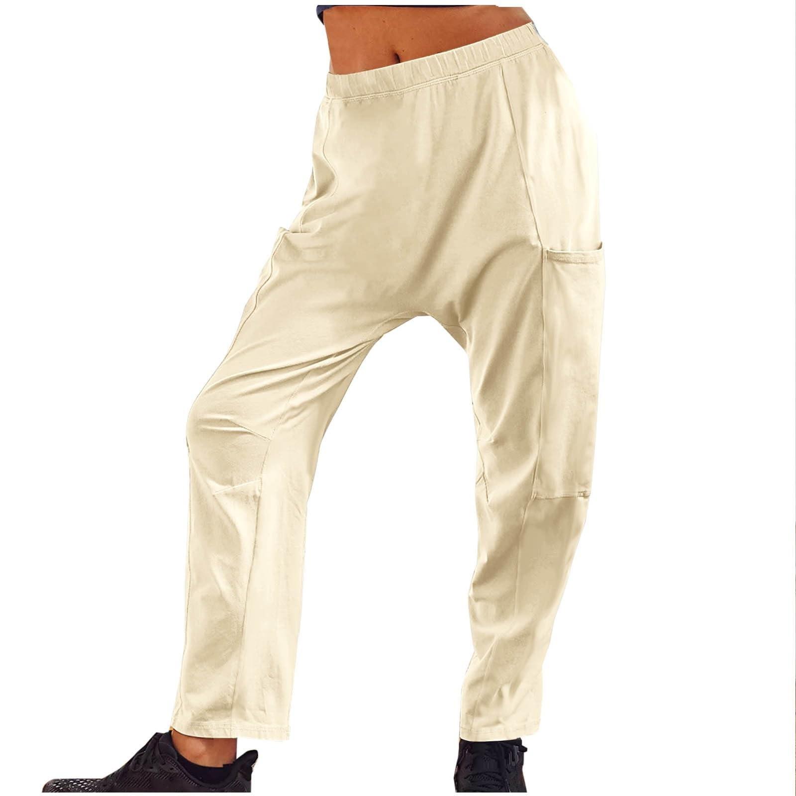 

Еластичні повсякденні спортивні штани. Однотонні жіночі повсякденні штани з кишенями XL жовтий