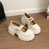 Black Mary Jane Women's Shoes Small Height Increase Small Leather Shoes Women's Platform Single Shoes High Heels