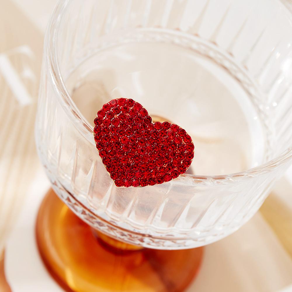New Trends Gold Plated Red Rhinestone Heart Magnet for Label Pin