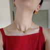 Personalized Unique Copper Plated 18K Real Gold Inlaid With Black Agate White Shell Rope Knot Twist Collarbone Chain Niche Fashion Necklace