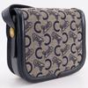 CELINE Old Celine Shoulder Bag Macadam Horse Hardware vintage Navy blue canvas/leather Women Used