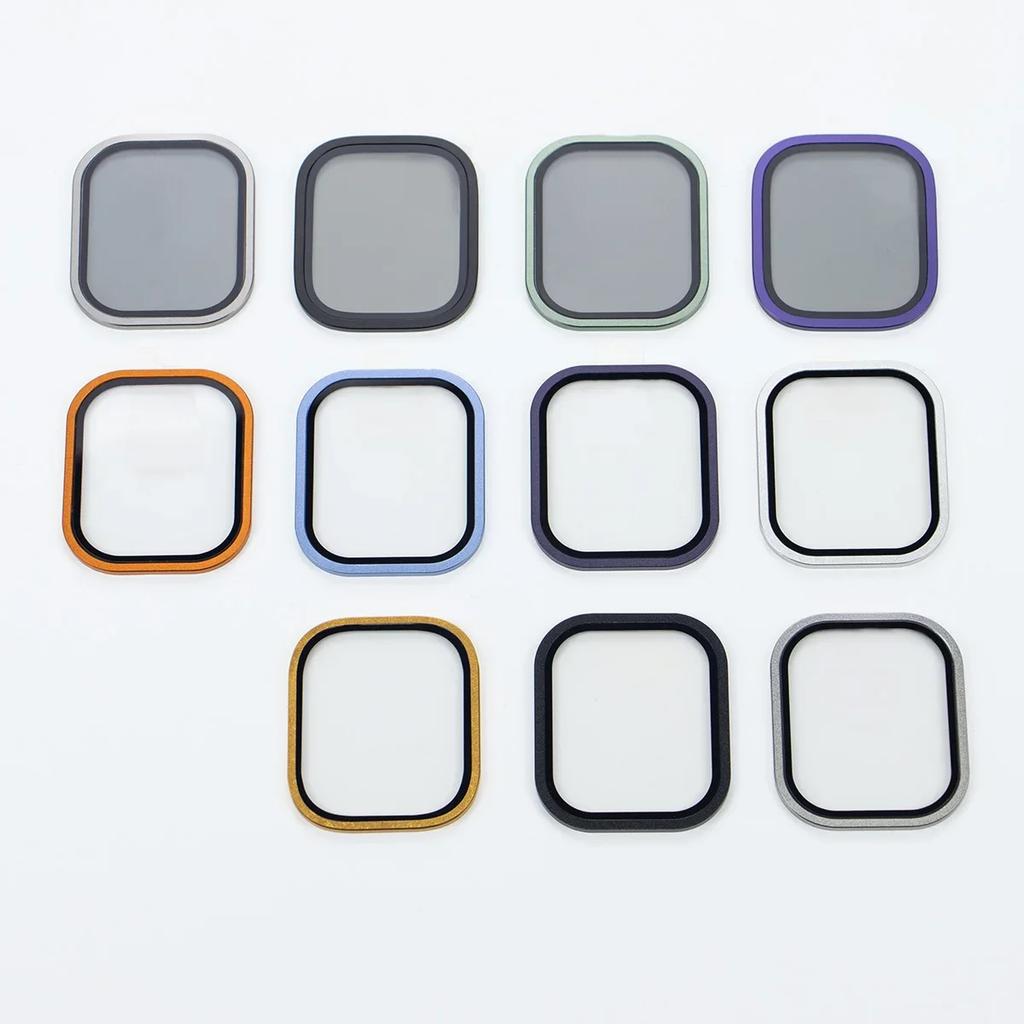 Pouzdro z hliníkové slitiny + tvrzené sklo pro Apple Watch Ultra 2 49mm Ochranná fólie proti poškrábání pro iWatch Ultra 49mm