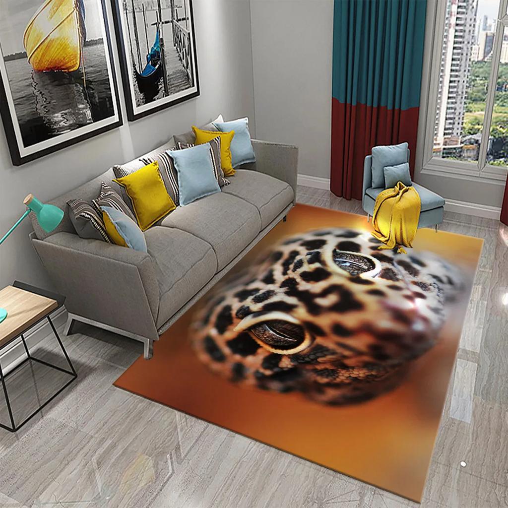 3D Animal Eyes Carpet Wild Animal Eyes Mat for Living Room Bedroom Bathroom Kitchen Floor Mat Door Mat Children Play Rest Carpet