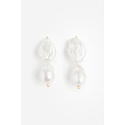 Pearl Pendant Gold-Plated Earrings White 1224689001
