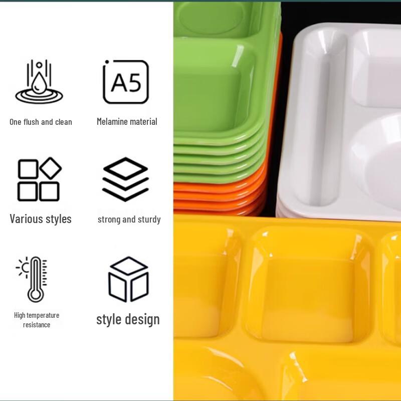 A5 Melamine Divided Fast Food Tray
