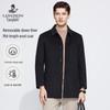 Langdeng Men's Wool Blend Mid-Length Overcoat