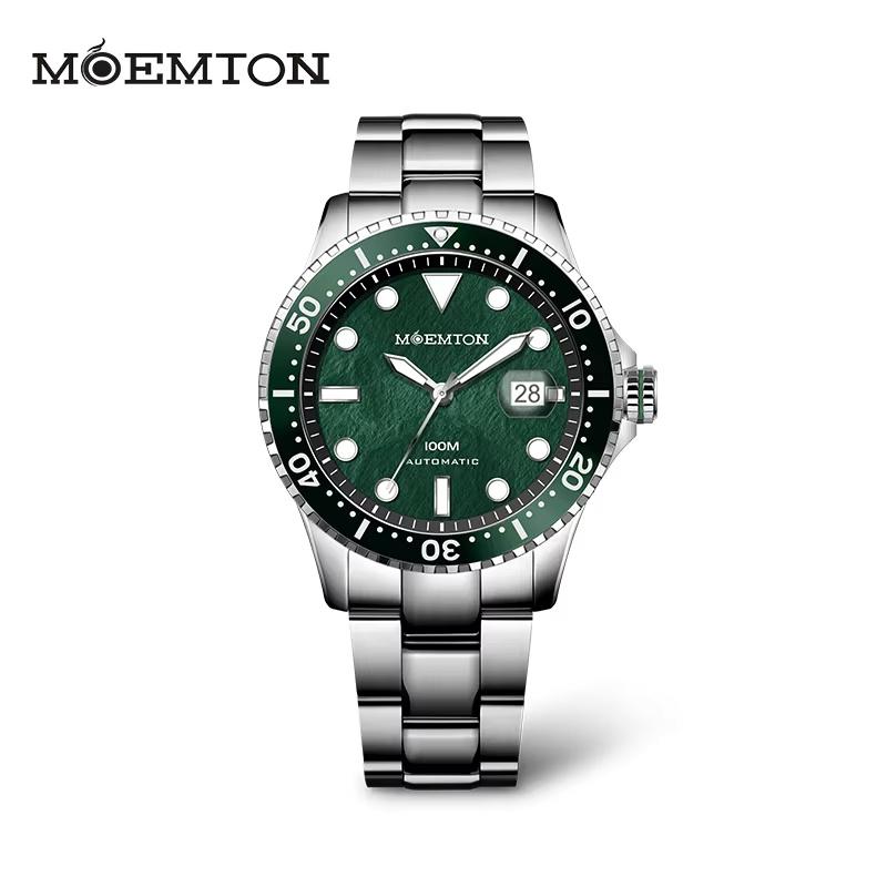 MOEMTON automatic mechanical man watches Sapphire glass luminous 100-meter water-resistant diving watches for man