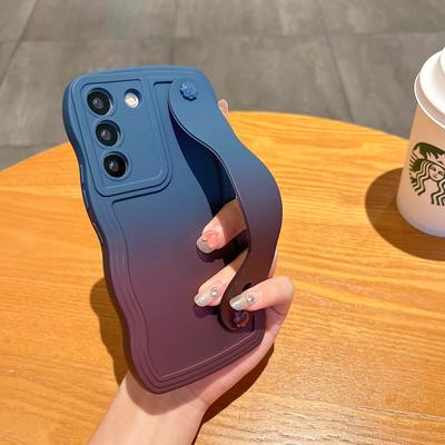 Wrist Strap Stand Cover For Samsung Galaxy S24 Ultra S23  S22 Plus S21 S20 FE A35 A55 A15 A05 A54 A34 A53 A52 A14 Gradient Wristband Bracket Case