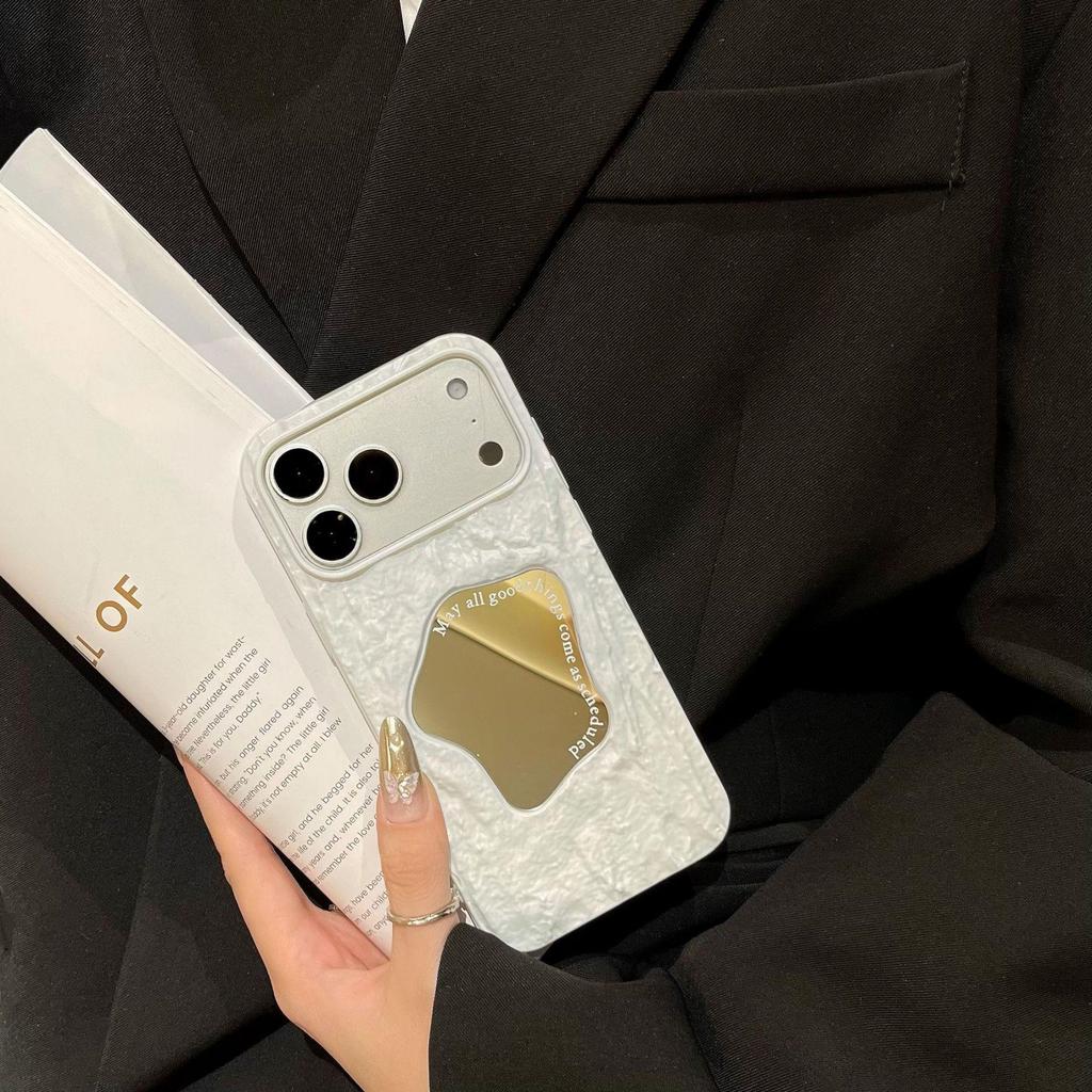 Solid Color Candy Pleated Mirror Phone Case for iPhone 17 Pro Max & Apple 16