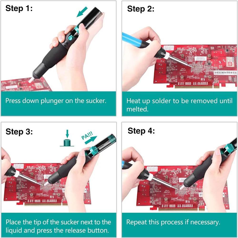 STONEGO Electric Soldering Iron Kit with Tin Suction Device Tin Suction Gun Tool Set for Soldering Repair