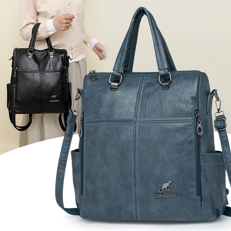 Damski plecak vintage wielofunkcyjny skórzany PU torba na ramię dużej pojemności ręczna torba crossbody do codziennych dojazdów do pracy i weekendowych wyjść