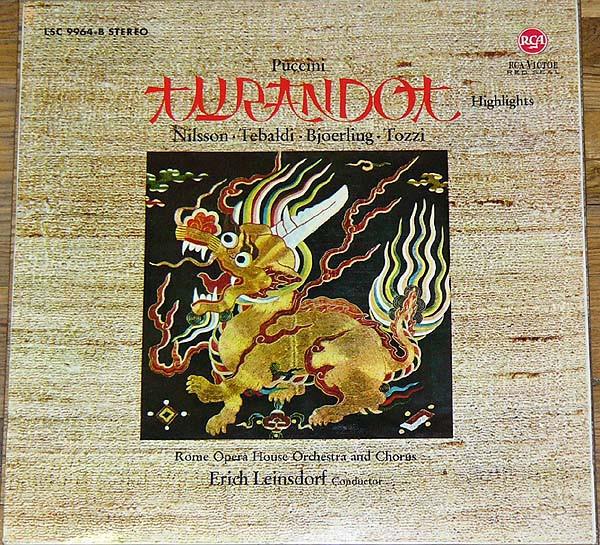 

LP Record GIACOMO PUCCINI BIRGIT NILSSON Turandot LSC9964B RCA Red Seal 1962 Germany Classical Used