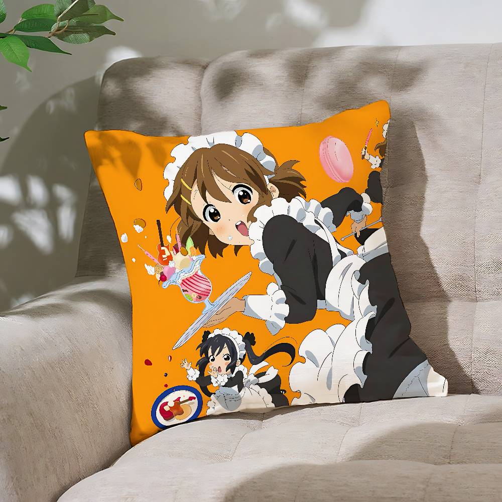 Anime K-K-ON! Pillow Case Cushion Cover Soft Cute Throw Pillow Case For Car Sofa Pillowcase Polyester With Zipper