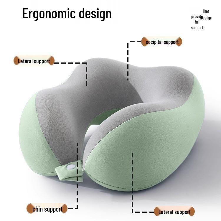 U-förmiges Reise-Nackenkissen aus Memory-Schaum für Flugzeug und zervikale Unterstützung