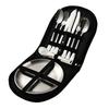 9/10/20sets Outdoor Travel Stainless Steel Tableware Camping Barbecue Plate Clip Steak Knife Fork Spoon Set Portable Storage Bag
