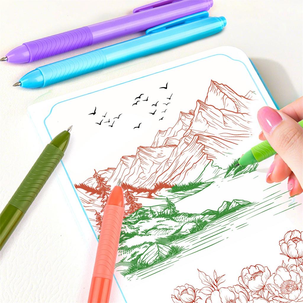 40 Stylos Neutres Rétractables Colorés Avec Haute Valeur Esthétique Pour Croquis et Dessin Étudiant, Séchage Rapide et Encre Longue Durée, 20 ml
