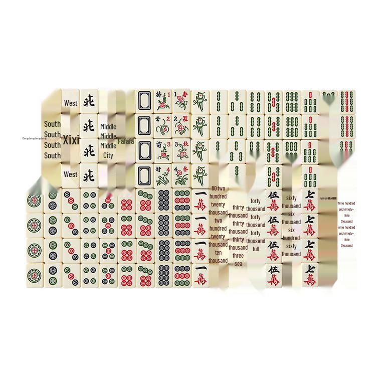 Elfenbeinweißes Mahjong-Fliesenset: Hausgemachte Handpolitur, Makellos, Große, Mittlere & Kleine Größen, Originalprodukt