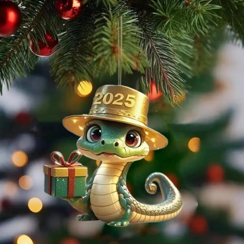 3pcs Santa Hat Serpentine Acrylic 2D Flat Car Decoration Holiday Party Pendant Car Aromatherapy Pendant Car Interior